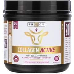 Колаген, Collagen Active, вишня з чорними ягодами, Zhou Nutrition, 13,8 унції (378 г)