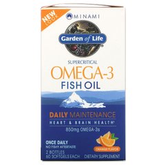 Омега-3 рыбий жир апельсин Minami Nutrition (Omega-3 Fish Oil Supercritical) 850 мг 2 фл. по 60 капсул 120 капсул купить в Киеве и Украине