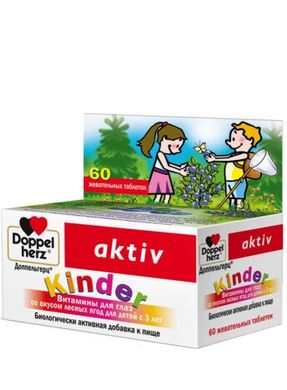 Доппельгерц kinder, вітаміни для очей з лютеїном для дітей, Doppel Herz, 60 таблеток