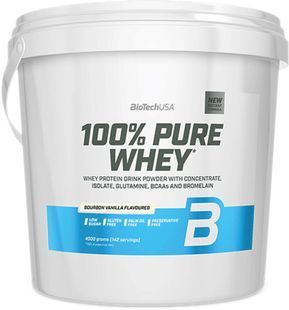 Протеїн 100% Pure Whey BioTech 4 кг Бурбон ваніль