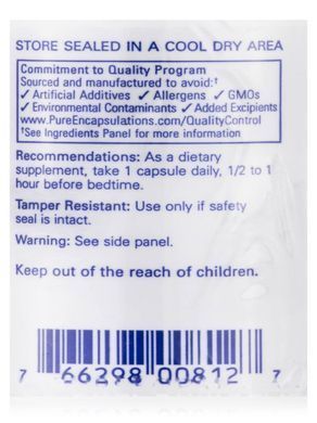Мелатонін Pure Encapsulations (Melatonin) 20 мг 180 капсул