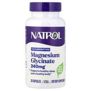Глицинат магния высокой усвояемости Natrol (Magnesium Glycinate) 120 мг 30 капсул купить в Киеве и Украине