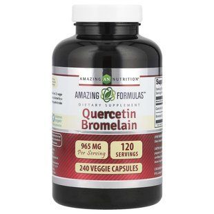Amazing Nutrition, кверцетин, бромелаїн, 240 рослинних капсул