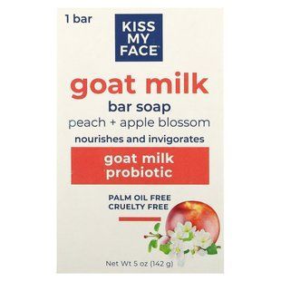 Kiss My Face, Goat Milk Bar Soap, Peach + Apple Blossom, 5 oz (142 g) купить в Киеве и Украине