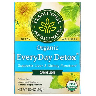 Чай детокс на каждый день без кофеина Traditional Medicinals (EveryDay Detox Tea) 16 пакетиков 24 г купить в Киеве и Украине