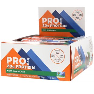 Протеиновые батончики со вкусом шоколада и мяты ProBar (Protein Bar) 12 батончиков по 70 г купить в Киеве и Украине