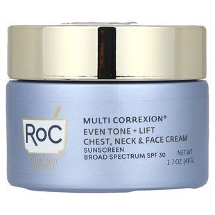 RoC, Multi Correxion, ровный тон + подтяжка, крем для груди 5 в 1, шеи и лица, SPF 30, 1,7 унции (48 г) купить в Киеве и Украине