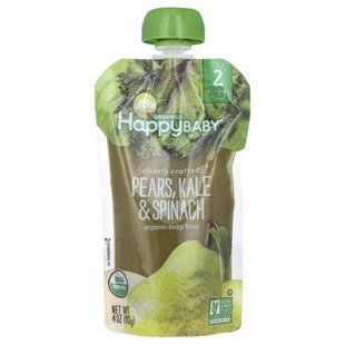 Детское пюре из груши капусты шпината Happy Family Organics (Inc. Happy Baby Stage 2 6+ Months) 113 г купить в Киеве и Украине