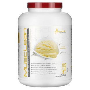 Metabolic Nutrition, MuscLean, засіб для набору сухої м&rsquo;язової маси, ванільний молочний коктейль, 5 фунтів