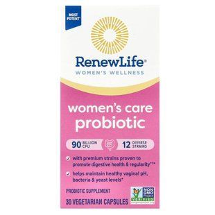 Renew Life, Ultimate Flora, пробіотик Women's Care для жінок, 90 живих культур, 30 вегетаріанських капсул