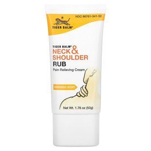 Tiger Balm, Neck & Shoulder Rub, Pain Relieving Cream, Vanishing Scent, 1.76 oz (50 g) купить в Киеве и Украине