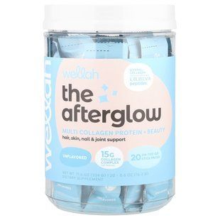 Wellah, The Afterglow, Multi Collagen Protein + Beauty, Unflavored, 20 Stick Packs, 0.6 oz (16.2 g) Each