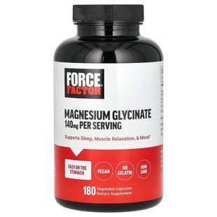 Force Factor, Magnesium Glycinate, 140 mg, 180 Vegetable Capsules купить в Киеве и Украине