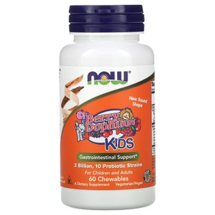 Пробиотики для детей Now Foods (Berry Dophilus Kids) 2 млрд КОЕ 60 жевательных таблеток купить в Киеве и Украине