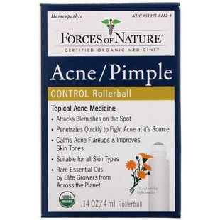 Acne and Pimple Treatment with Roller Applicator, Forces of Nature, 4 ml