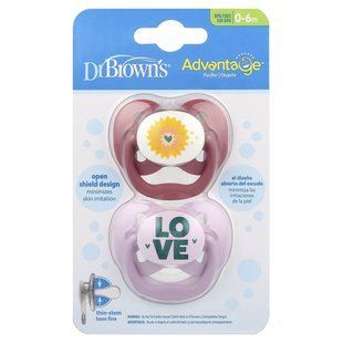 Dr. Brown's, Advantage&trade; Pacifier, 0-6 Months, Lavender, 2 Count