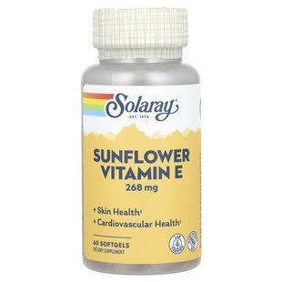 Solaray, Sunflower Vitamin E, 268 mg, 60 Softgels купить в Киеве и Украине