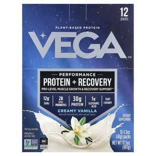 Протеиновый напиток, ваниль, Vega, 12 пакетиков, 1,45 унции (41 г) каждый купить в Киеве и Украине
