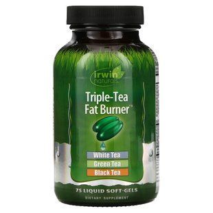 Спалювач жиру Потрійний чай Irwin Naturals (Triple Tea Fat Burner) 75 гелевих капсул з рідким наповненням