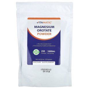Vitamatic, оротат магния в порошке, 250 г (8,8 унции) купить в Киеве и Украине