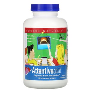 ДГК для внимания детей Source Naturals (Attentive Child) 60 жевательных конфет купить в Киеве и Украине