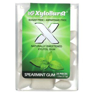 Xyloburst, Xylitol Gum, Spearmint, 25 Pieces купить в Киеве и Украине
