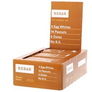 Protein Bars, Peanut Butter, RXBAR, 12 Bars, 52 g (1.83 oz) Each