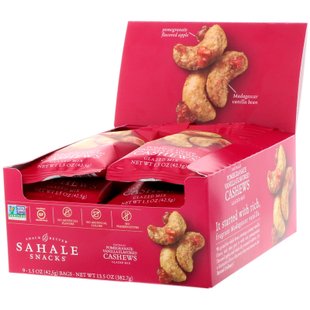 Орехи кешью в глазури с гранатом и ванилью Sahale Snacks (Glazed Nuts) 9 пак. по 42.5 г купить в Киеве и Украине