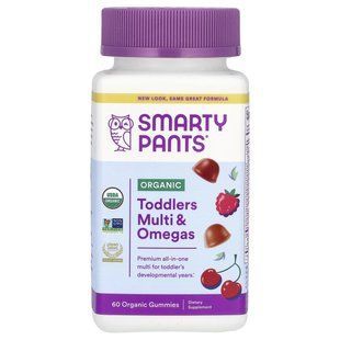 Organic product, Complete vitamins for toddlers, SmartyPants, 60 vegetarian chewable tablets.