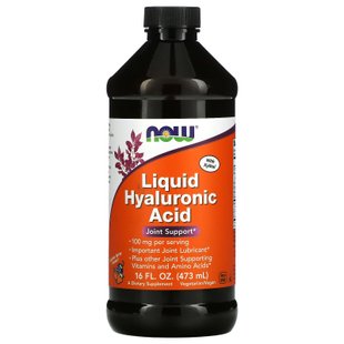 Гиалуроновая кислота ягодный вкус Now Foods (Liquid Hyaluronic Acid Plus Nutritional Supplement) 100 мг 473 мл купить в Киеве и Украине