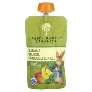 Pumpkin Tree Organics, Peter Rabbit Organics, Organic Fruit & Vegetable Puree, Banana, Mango, Broccoli & Kale, 4.4 oz (125 g) купить в Киеве и Украине