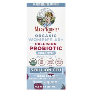 MaryRuth's, Organic Women's 40+ Precision Probiotic, Liquid Drops, Raspberry, 3 Billion CFU, 0.5 fl oz (15 ml) купить в Киеве и Украине