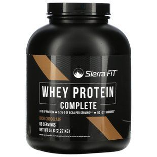 Sierra Fit, Whey Protein Complete, сироватковий протеїн, насичений шоколад, 2,27 кг (5 фунтів)