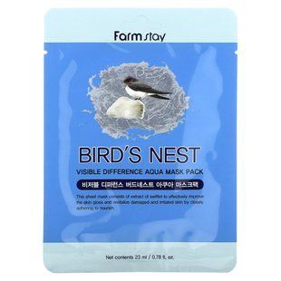 Farmstay, Visible Difference Aqua Beauty Mask Pack, Bird's Nest, 1 Sheet, 0.78 oz (23 ml) купить в Киеве и Украине