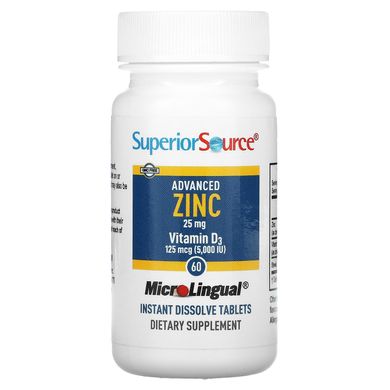 Superior Source, Advanced Zinc, витамин D3, 60 микролингвальных быстро растворяющихся таблеток купить в Киеве и Украине