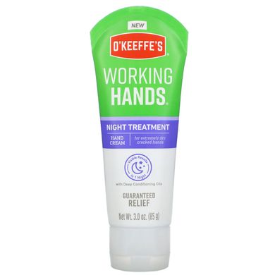 Нічний засіб, крем для рук, Working Hands, Night Treatment, Hand Cream, O'Keeffe's, 85 г
