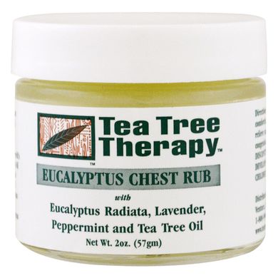 Евкаліптова мазь - розтирання для грудей, Tea Tree Therapy, 2 унції (57 г)