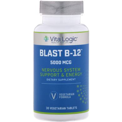 Вітамін В-12 Vita Logic (Blast B-12) 5000 мкг 30 вегетаріанських таблеток