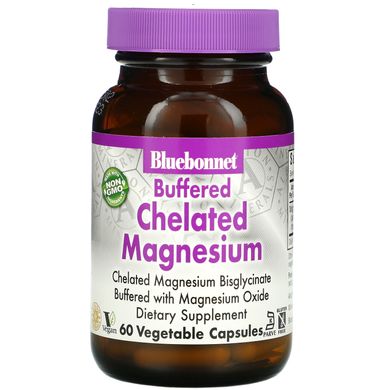 Буферізований хелатний магній, Bluebonnet Nutrition, 60 вегетаріанських капсул