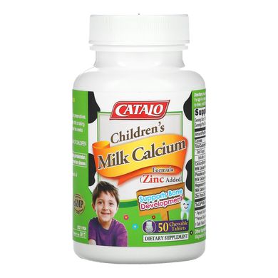 Catalo Naturals, Дитяче молоко, формула кальцію, ваніль, 50 жувальних таблеток