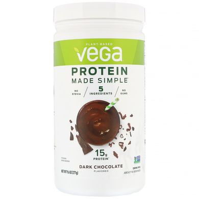 Протеїн, чорний шоколад, Protein Made Simple, Vega, 271 г