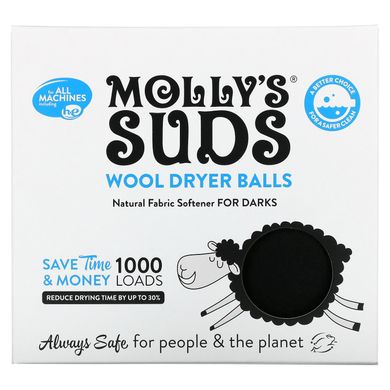 Molly's Suds, кульки для сушіння білизни, для темних тканин, 3 штуки