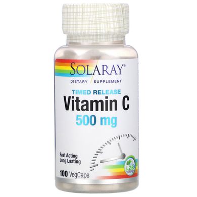 Вітамін С двофазне вивільнення Solaray (Vitamin C) 500 мг 100 капсул