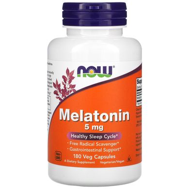 Мелатонін Now Foods (Melatonin) 5 мг 180 капсул