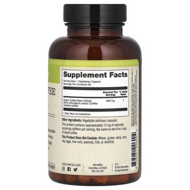 NatureWise, Green Coffee Bean Extract 800, 60 Vegetarian Capsules