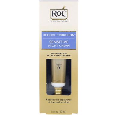 Ретинол Коррексіон, нічний крем для чутливої ​​шкіри, RoC, 1 рід унц (30 мл)