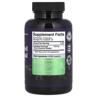 Nature's Craft, Activated Charcoal, 1200 mg, 90 Capsules (400 mg per Capsule) купить в Киеве и Украине
