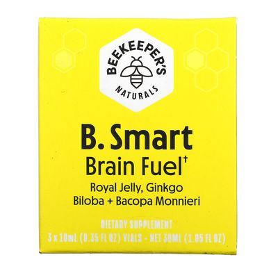 Витамины для мозга, B. LXR Brain Fuel, Beekeeper's Naturals, 3 флакона по 10 мл каждый купить в Киеве и Украине