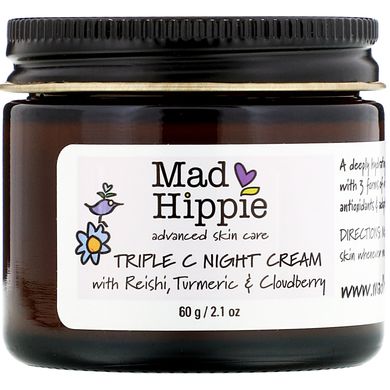 Потрійний нічний крем, Triple C Night Cream, Mad Hippie Skin Care Products, 60 г