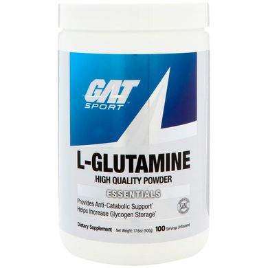 L-Глутамин, Без вкусовых добавок, GAT, 17,6 унции (500 г) купить в Киеве и Украине